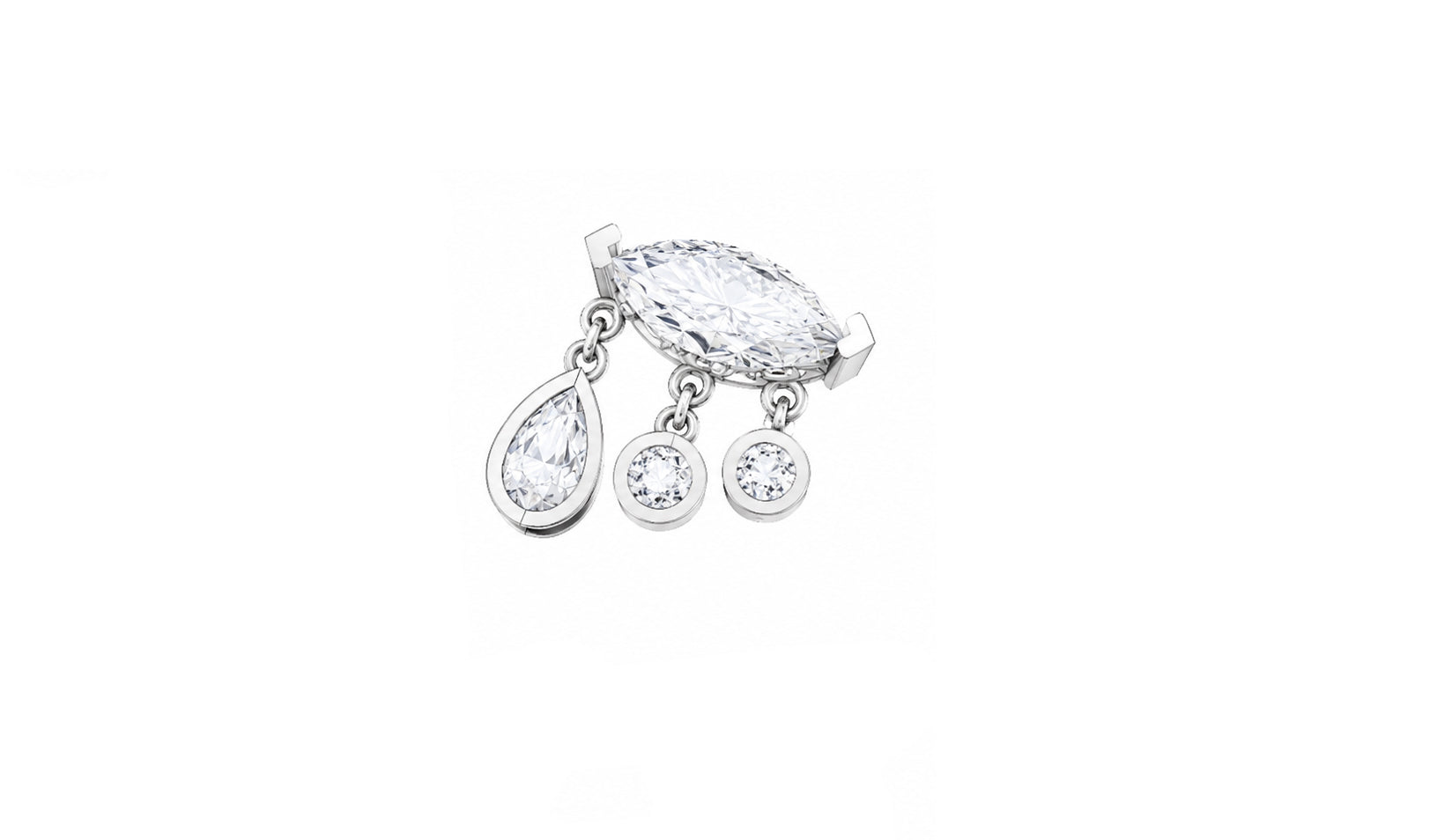 Rulla Marquise Trio Drop Stud product view