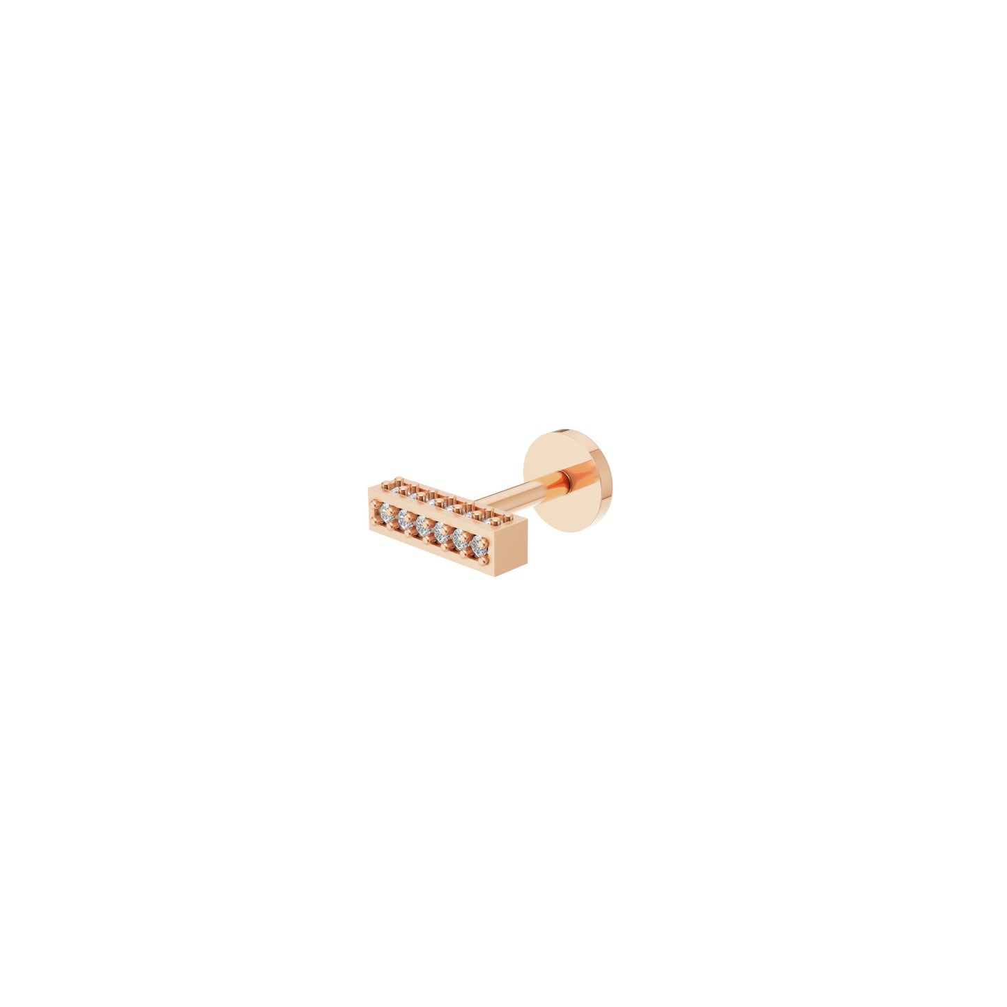 Rulla Jewelry Rectangle in 18K rose gold with natural diamonds