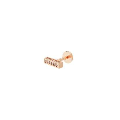 Rulla Jewelry Rectangle in 18K rose gold with natural diamonds