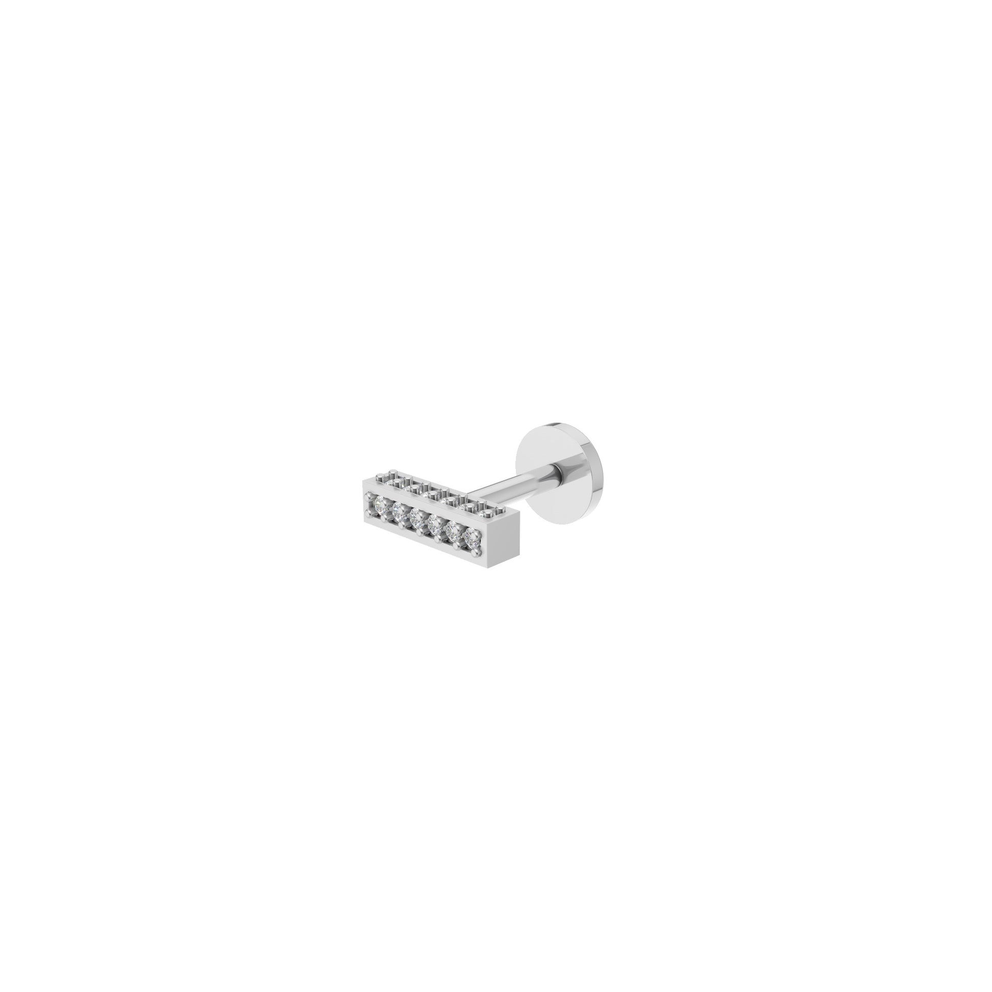 Rulla Jewelry Rectangle in 18K white gold with natural diamonds