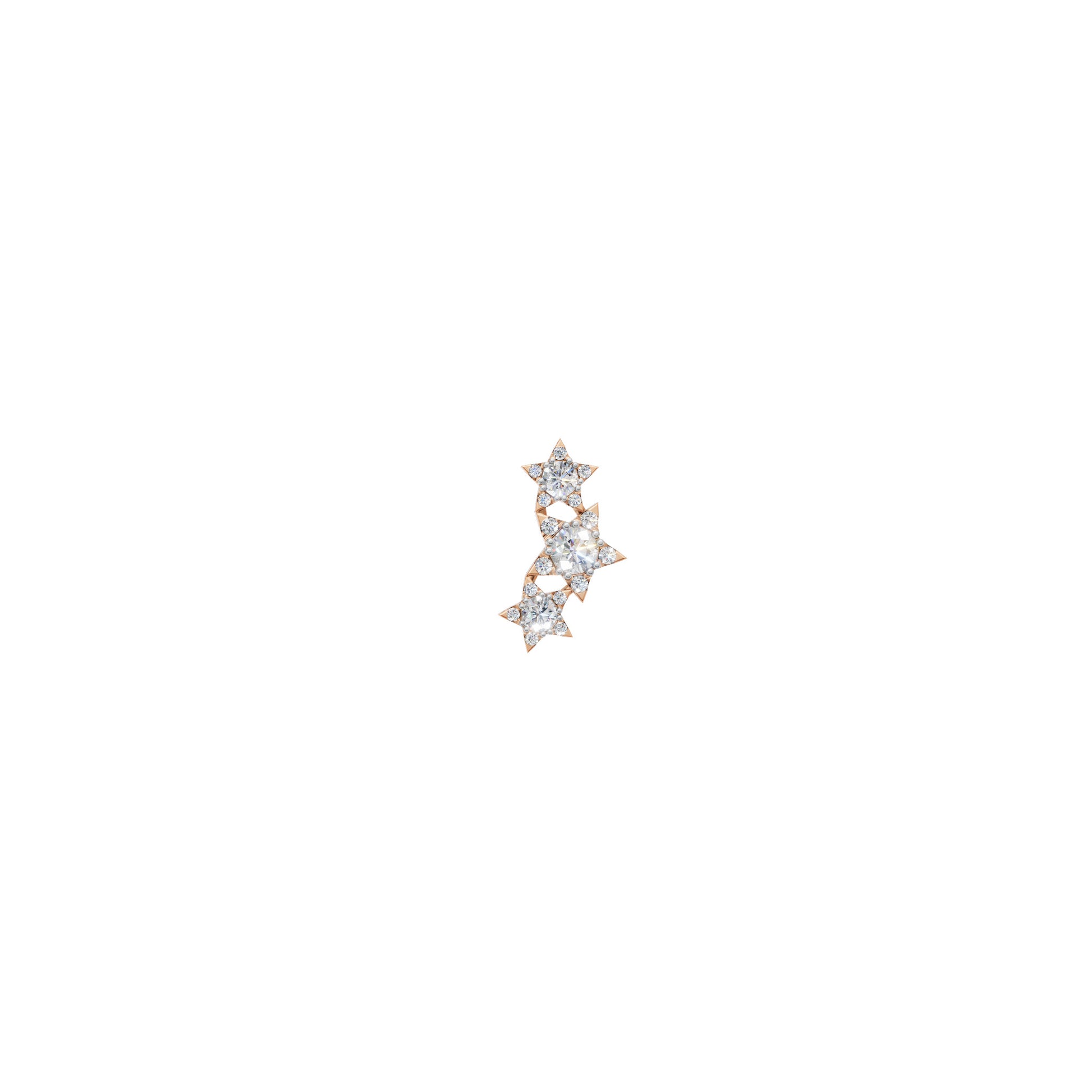 Rulla Jewelry Three Stars in 18K rose gold with natural diamonds