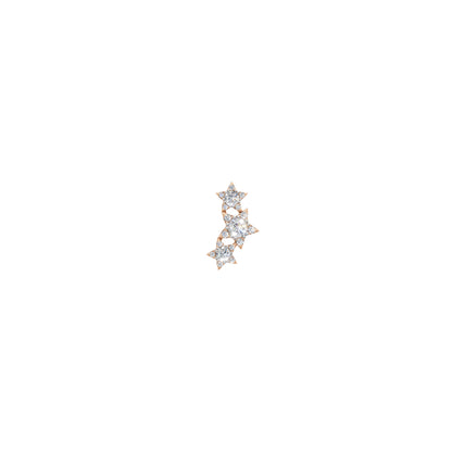 Rulla Jewelry Three Stars in 18K rose gold with natural diamonds