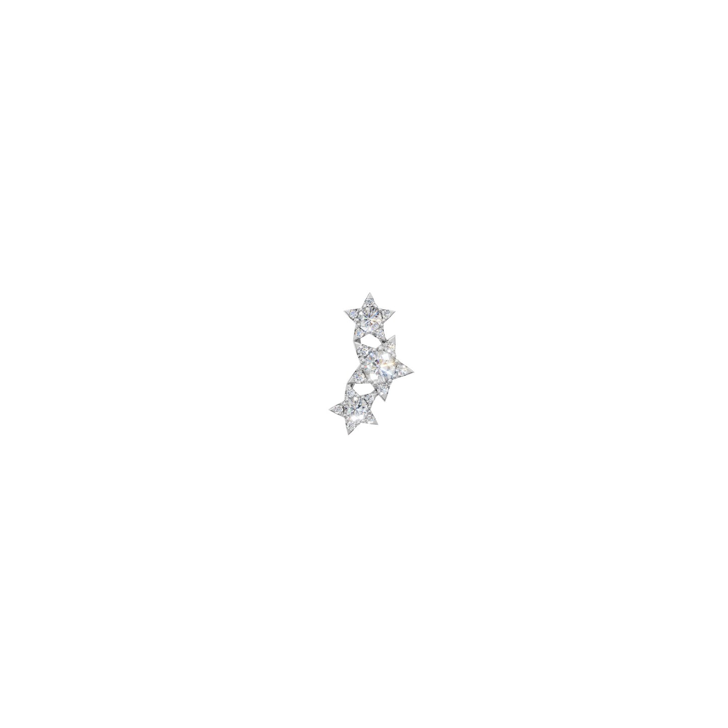 Rulla Jewelry Three Stars in 18K white gold with natural diamonds