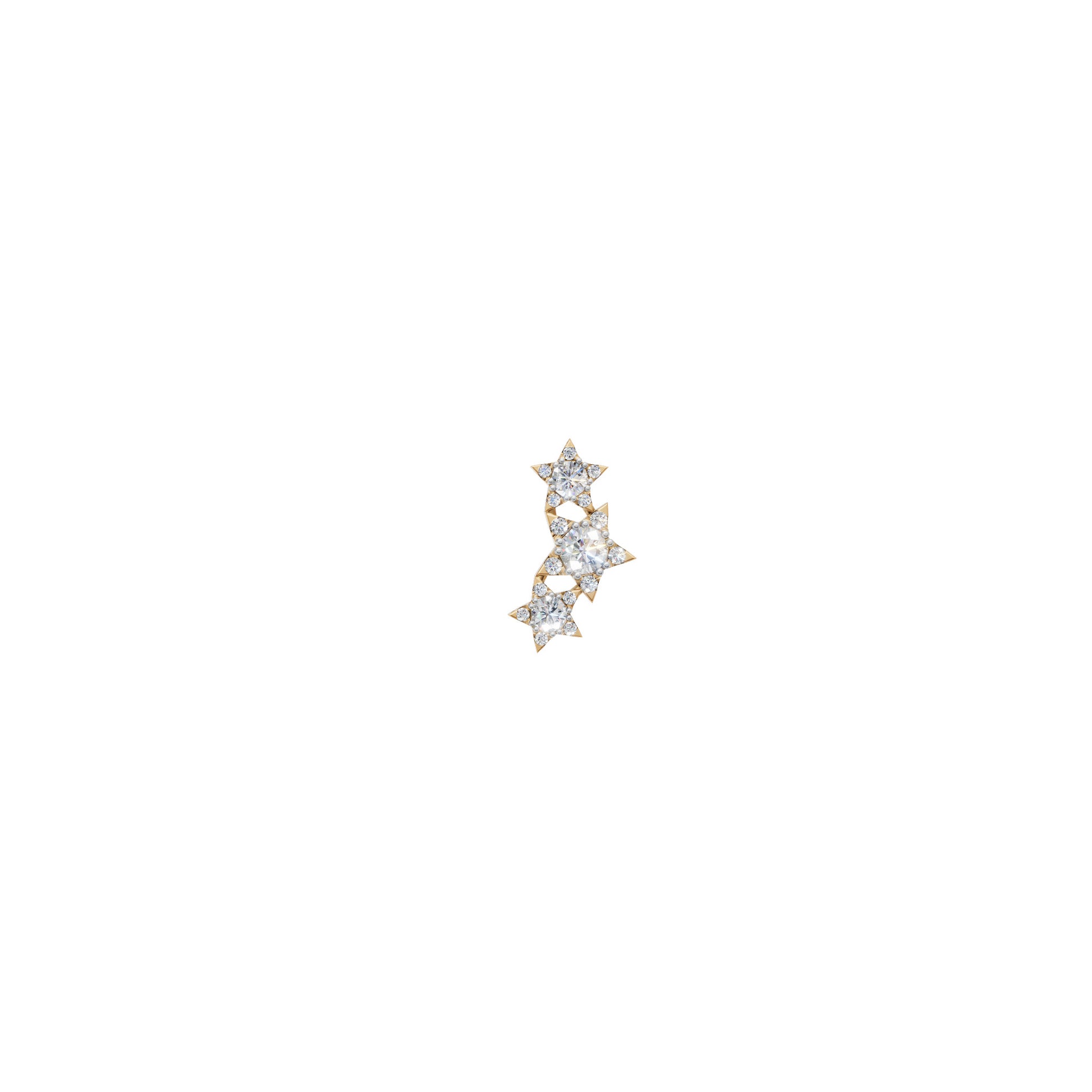 Rulla Jewelry Three Stars in 18K yellow gold with natural diamonds