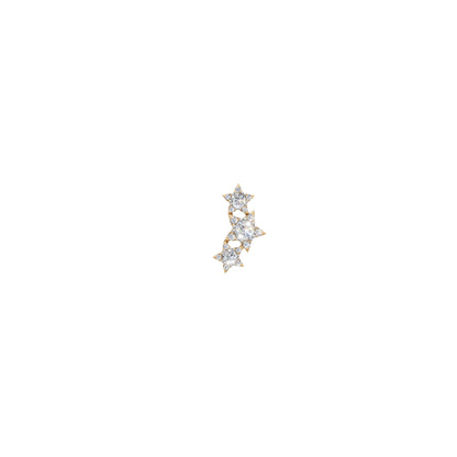 Rulla Jewelry Three Stars in 18K yellow gold with natural diamonds