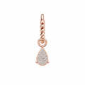 Rulla Twisted Hoop with Multi Tear Drop Charm in rose gold