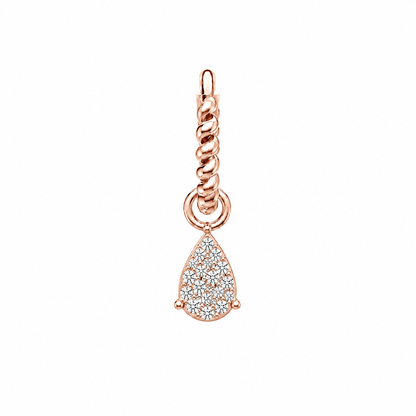 Rulla Twisted Hoop with Multi Tear Drop Charm in rose gold