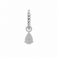 Rulla Twisted Hoop with Multi Tear Drop Charm in white gold
