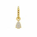 Rulla Twisted Hoop with Multi Tear Drop Charm in yellow gold