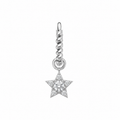Rulla Twisted Hoop with Star Charm in white gold
