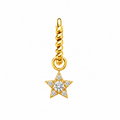 Rulla Twisted Hoop with Star Charm in yellow gold