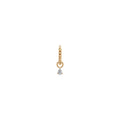 Rulla Jewelry Twisted Hoop with Tear Drop Charm in 18K yellow gold with natural diamonds