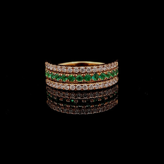 Rupali Adani Fidget and Flaunt Emerald Ring 18K Yellow Gold Ring