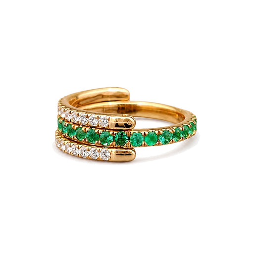Rupali Adani Fidget and Flaunt Emerald Ring 18K Yellow Gold Ring