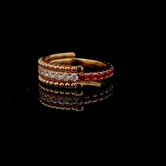 Rupali Adani Fidget and Flaunt Ruby Ring 18K Yellow Gold Ring