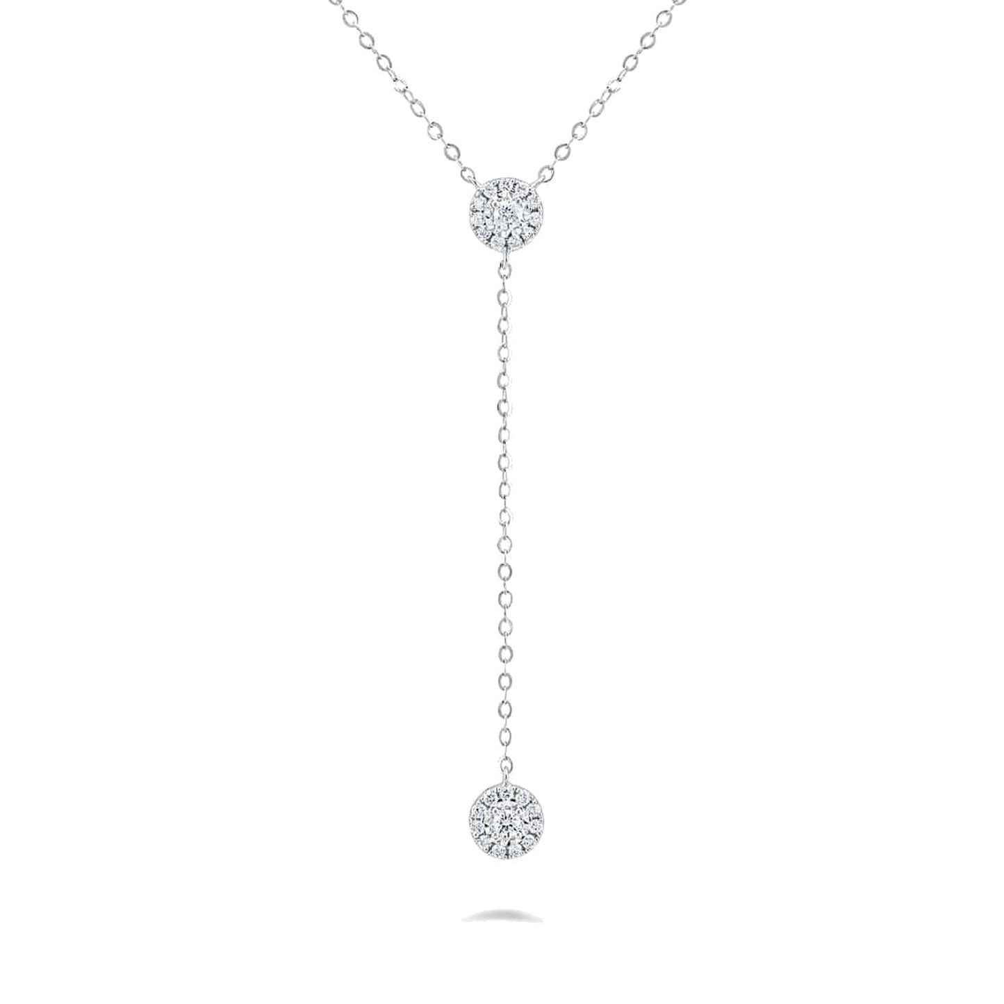 Rupali Adani Illuminate Y Drop Necklace 18K White Gold Necklace