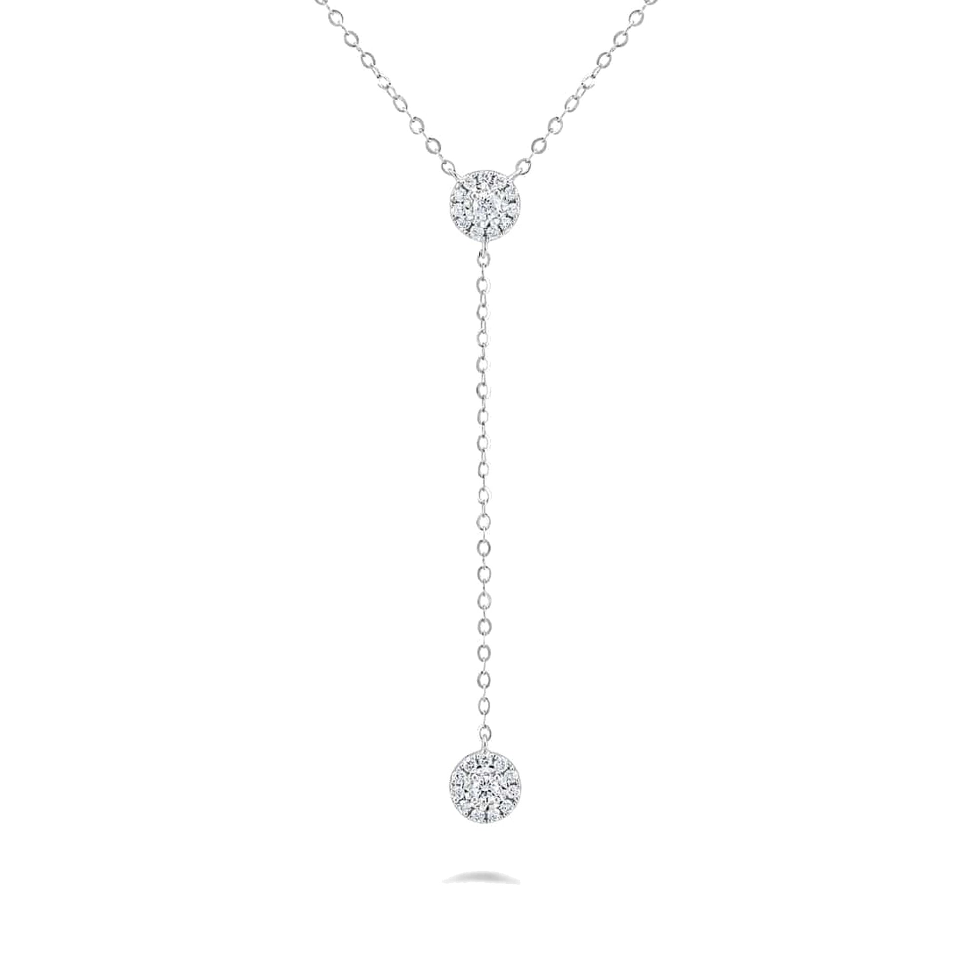 Rupali Adani Illuminate Y Drop Necklace 18K White Gold Necklace