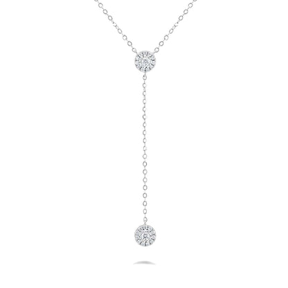 Rupali Adani Illuminate Y Drop Necklace 18K White Gold Necklace