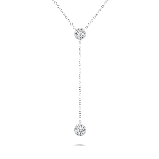 Rupali Adani Illuminate Y Drop Necklace 18K White Gold Necklace
