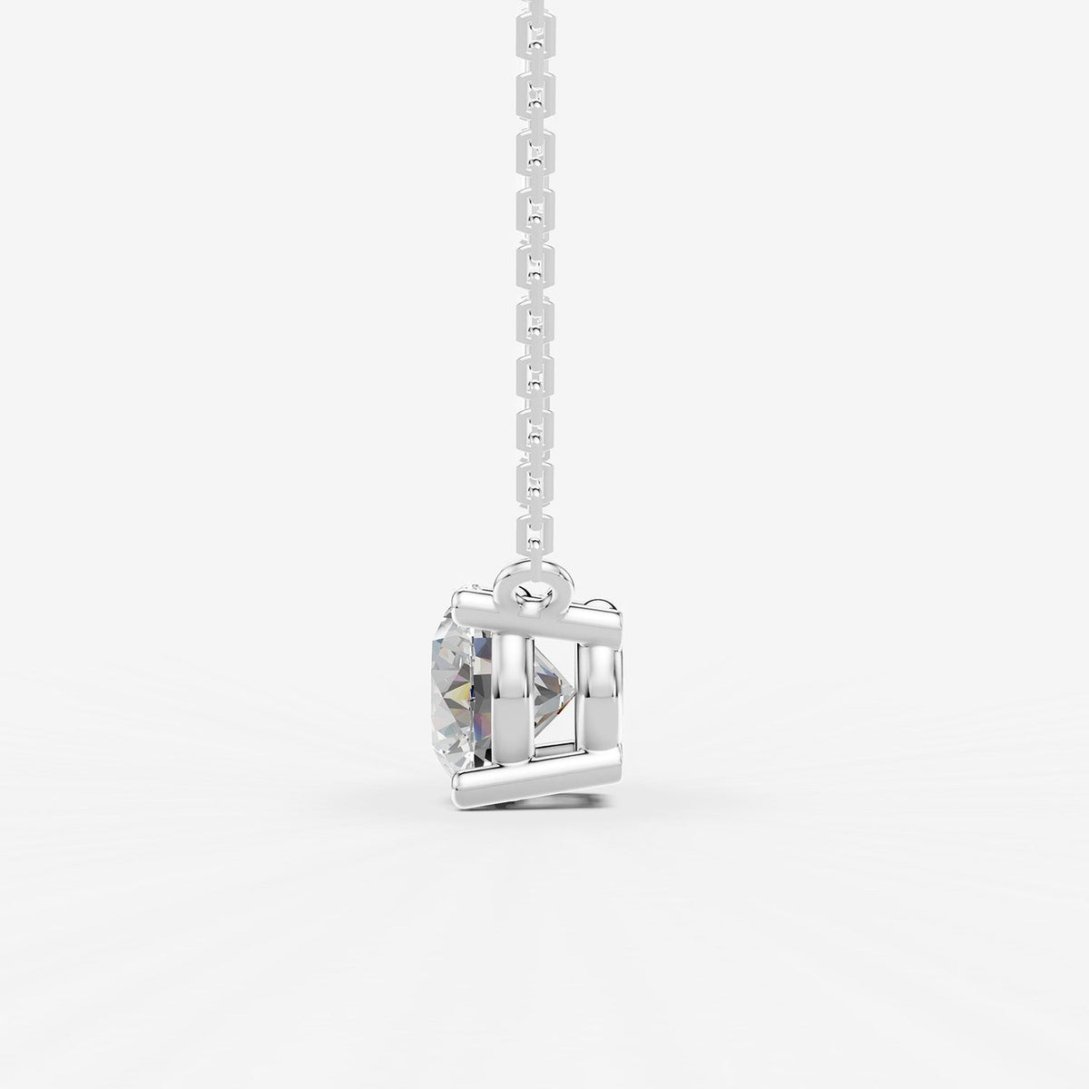 1.62ct Round Lab-Grown Diamond Pendant Necklace — white gold detail view