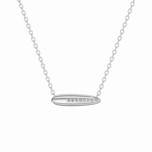 I Found Myself Here Necklace, 18K White Gold, Diamonds