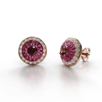 Sinan Earrings - Rubellite