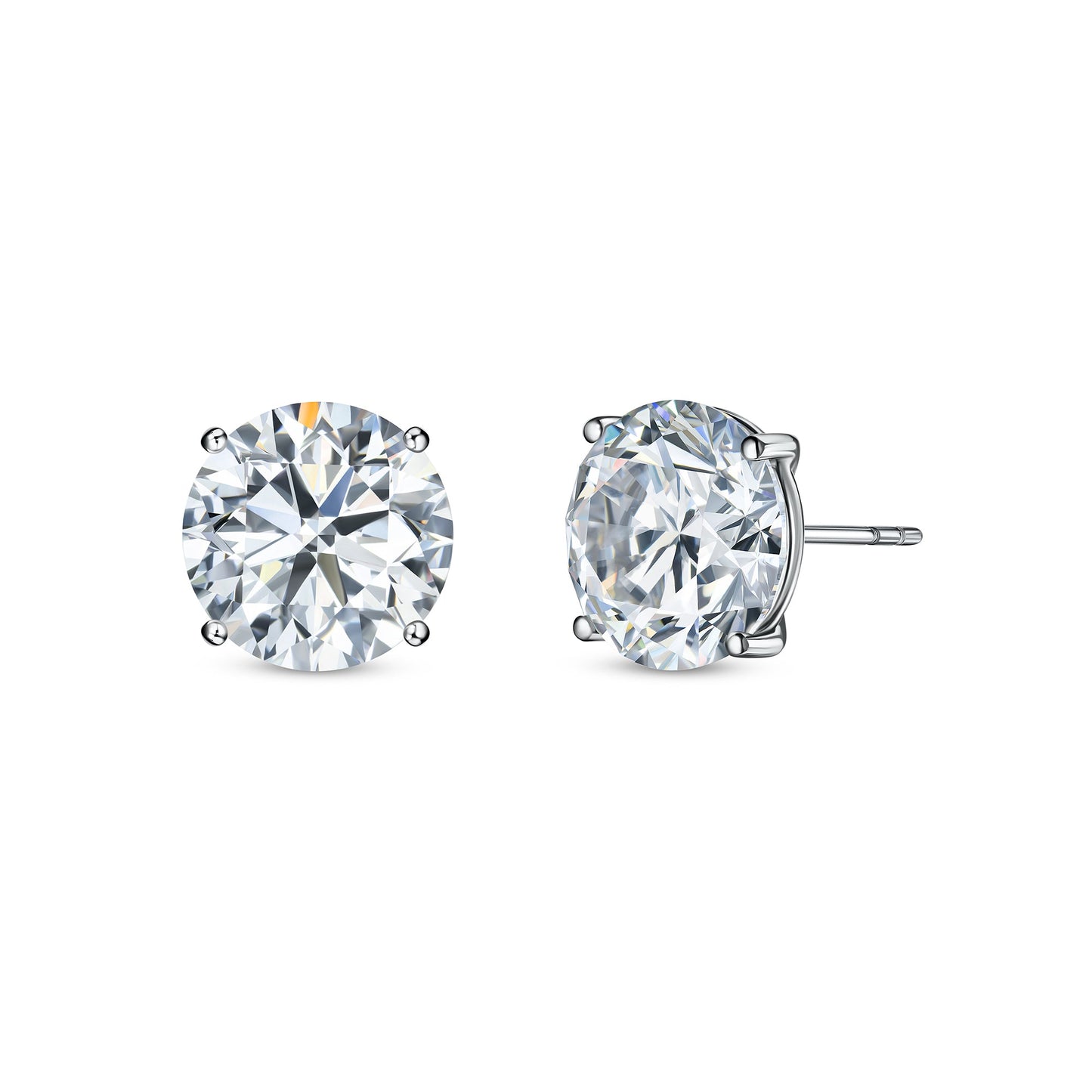 Verbesa Atelier 5.06ct round-cut lab-grown diamond stud earrings in 18K white gold