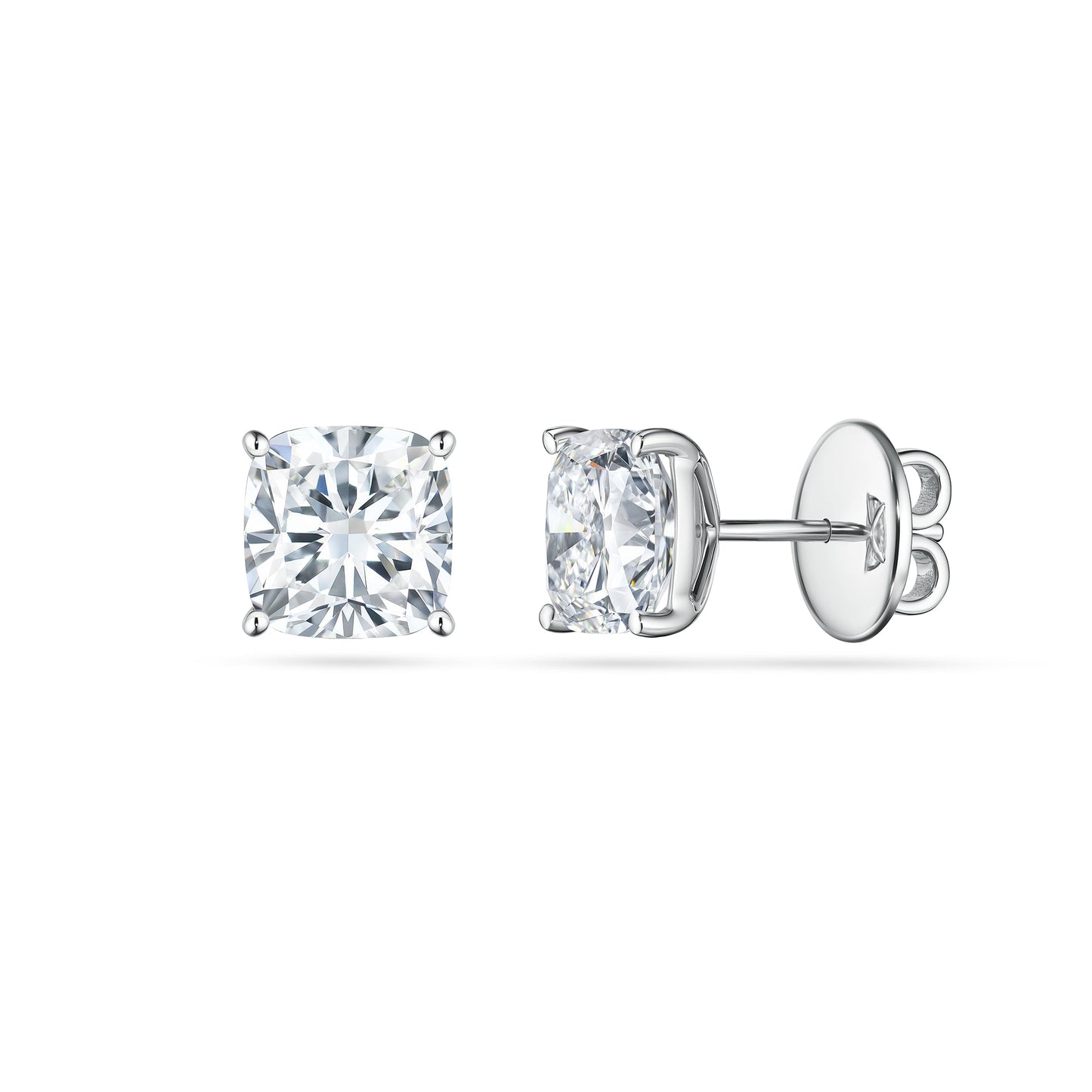 Verbesa Atelier 6.10ct cushion-cut lab-grown diamond stud earrings in 18K white gold