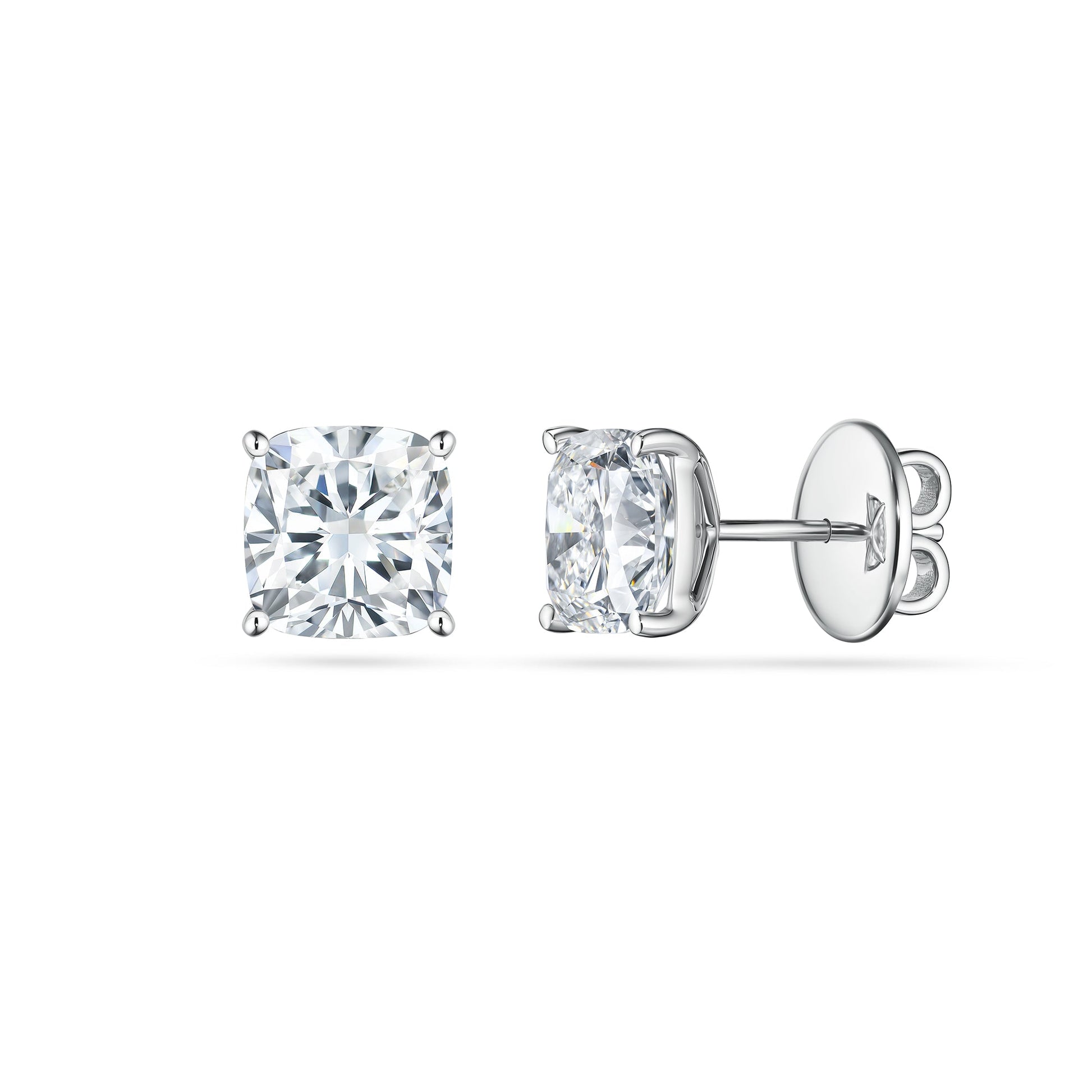 Verbesa Atelier 6.10ct cushion-cut lab-grown diamond stud earrings in 18K white gold