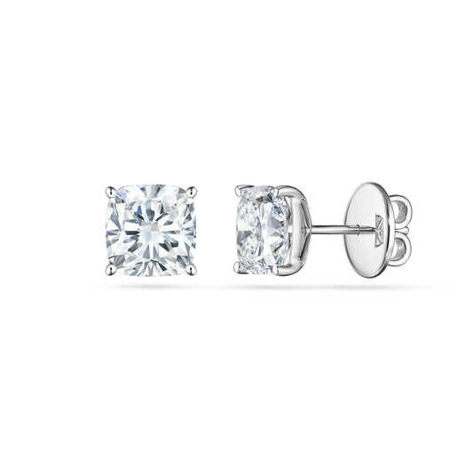 Verbesa Atelier 6.10ct cushion-cut lab-grown diamond stud earrings in 18K white gold