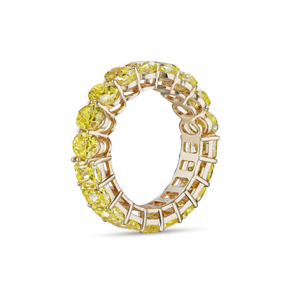Verbesa Atelier Fancy Yellow oval and radiant lab-grown diamond eternity ring, side view