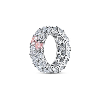 Verbesa Atelier heart-cut lab-grown diamond double eternity ring in 18K white gold, side view