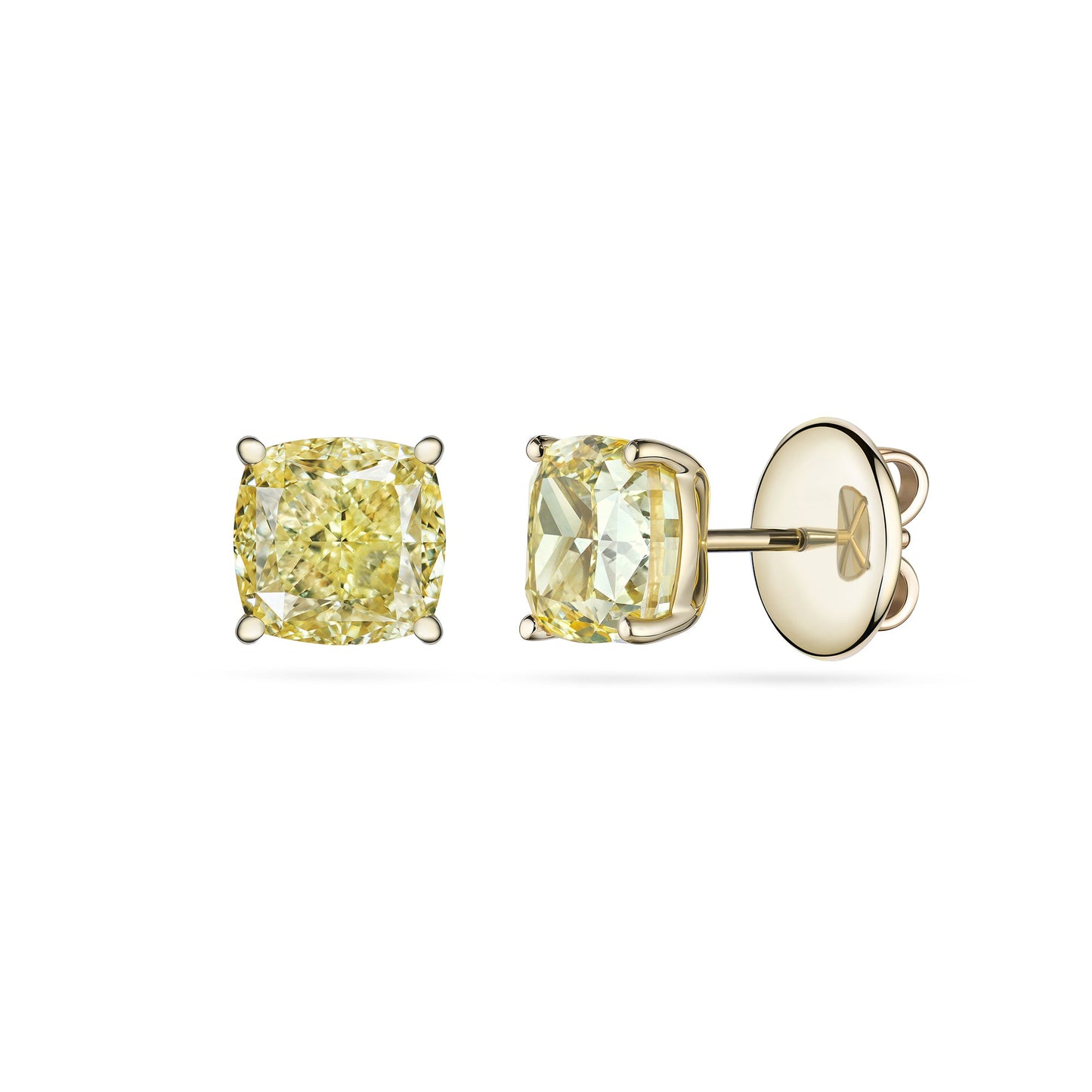 Verbesa Atelier yellow cushion-cut lab-grown diamond stud earrings in 18K yellow gold