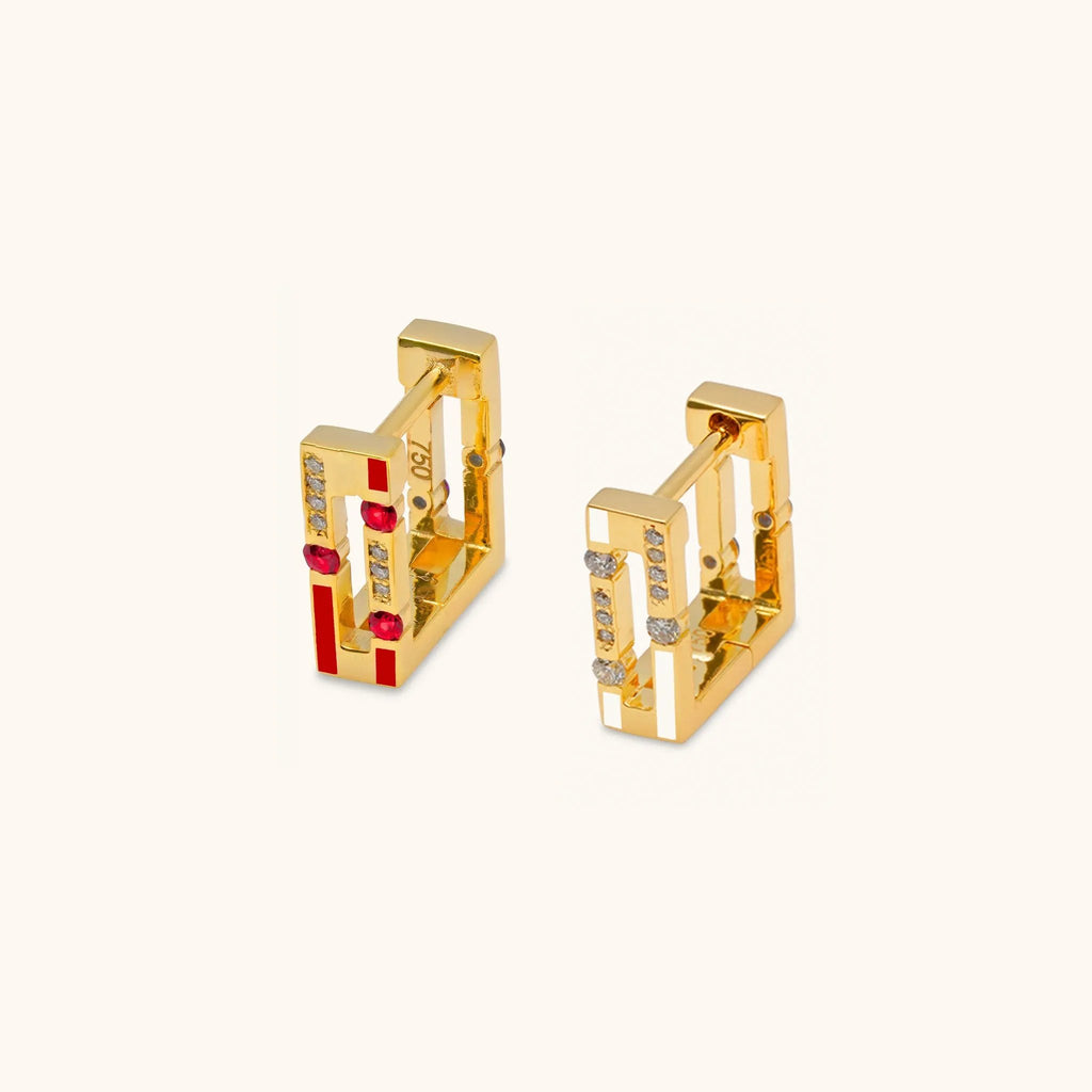Versa Diamond and Rubies Hoops