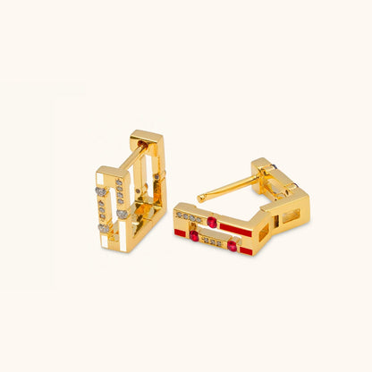 Versa Diamond and Rubies Hoops