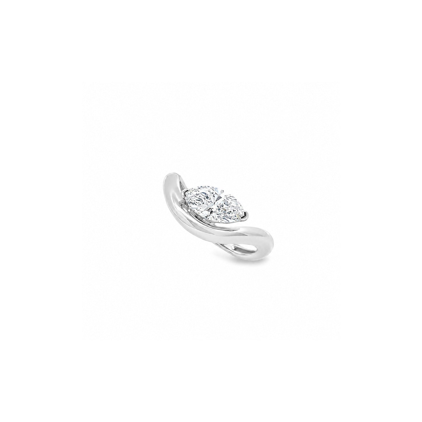 White Drop Embrace Ring in 18K white gold alternate view