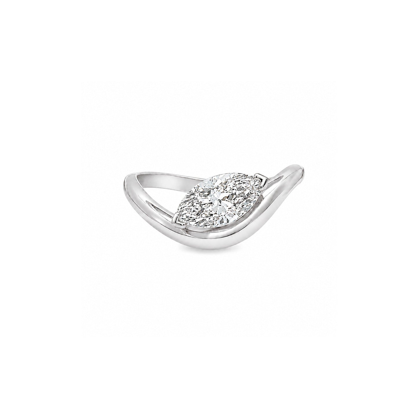 18K white-gold Embrace Ring with lab-grown diamonds