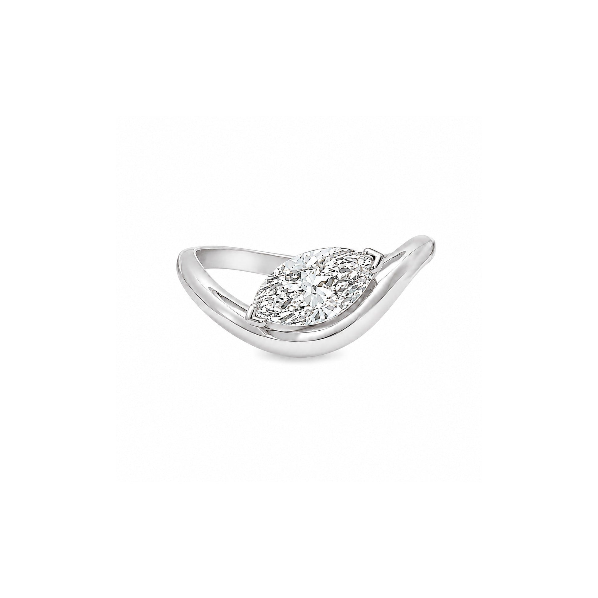 18K white-gold Embrace Ring with lab-grown diamonds