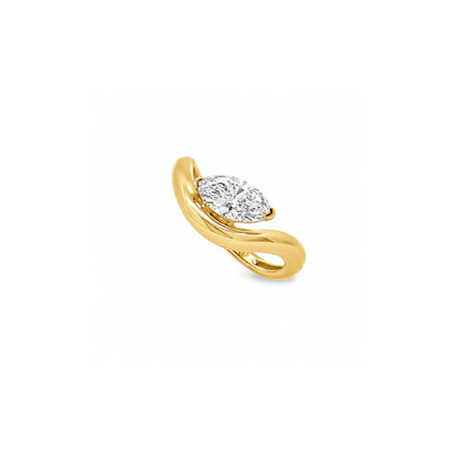 White Drop Embrace Ring in 18K yellow gold alternate view