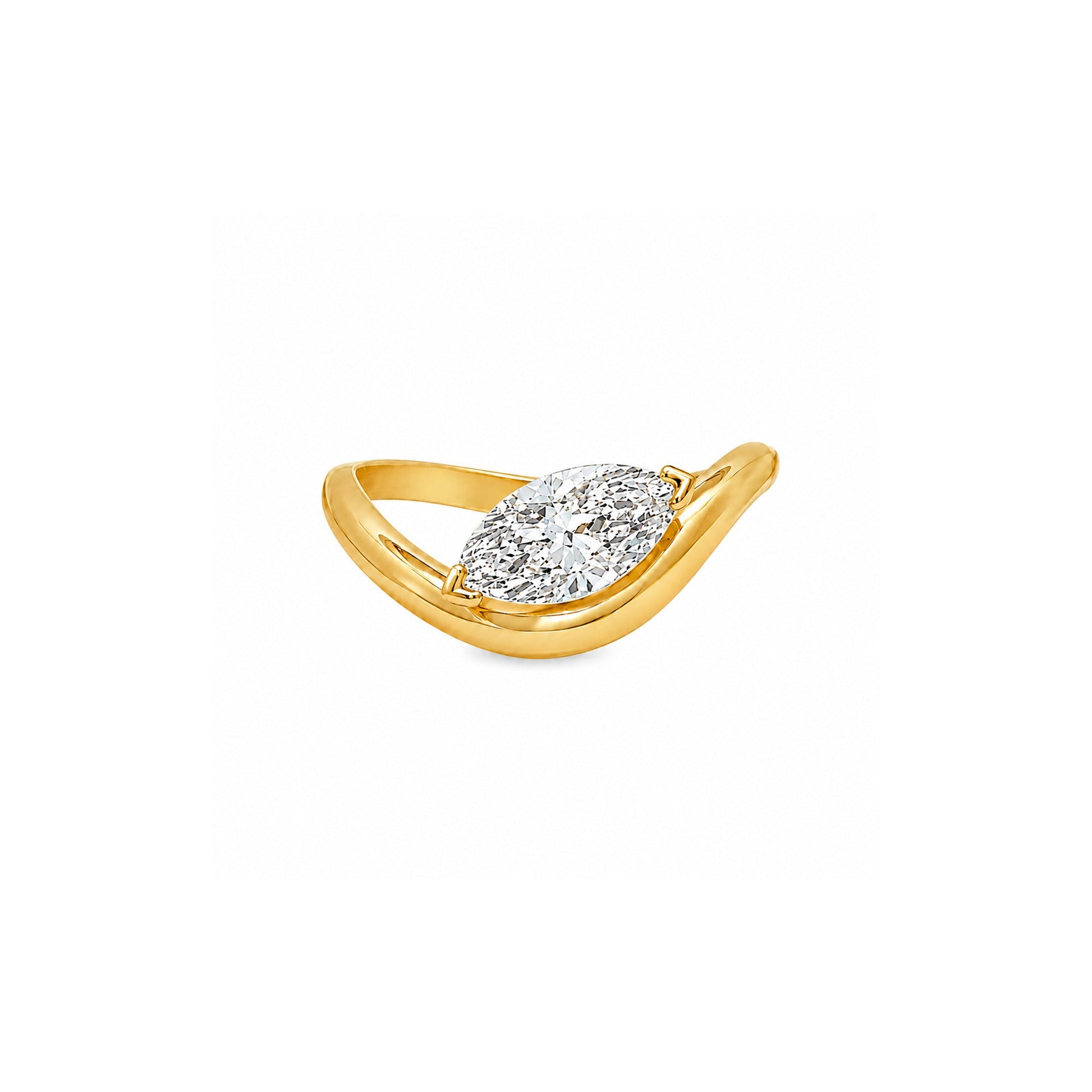 18K yellow-gold Embrace Ring with lab-grown diamonds