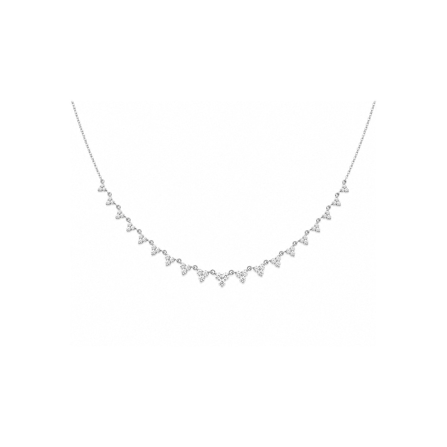White Drop Long Stardust Necklace in 18K white gold alternate view