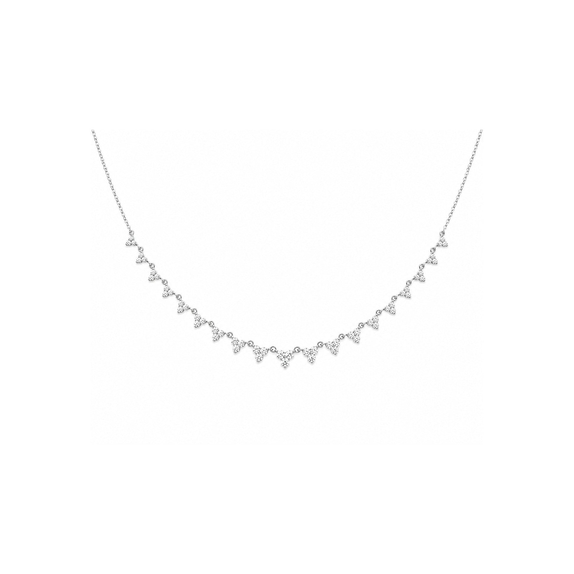 White Drop Long Stardust Necklace in 18K white gold alternate view