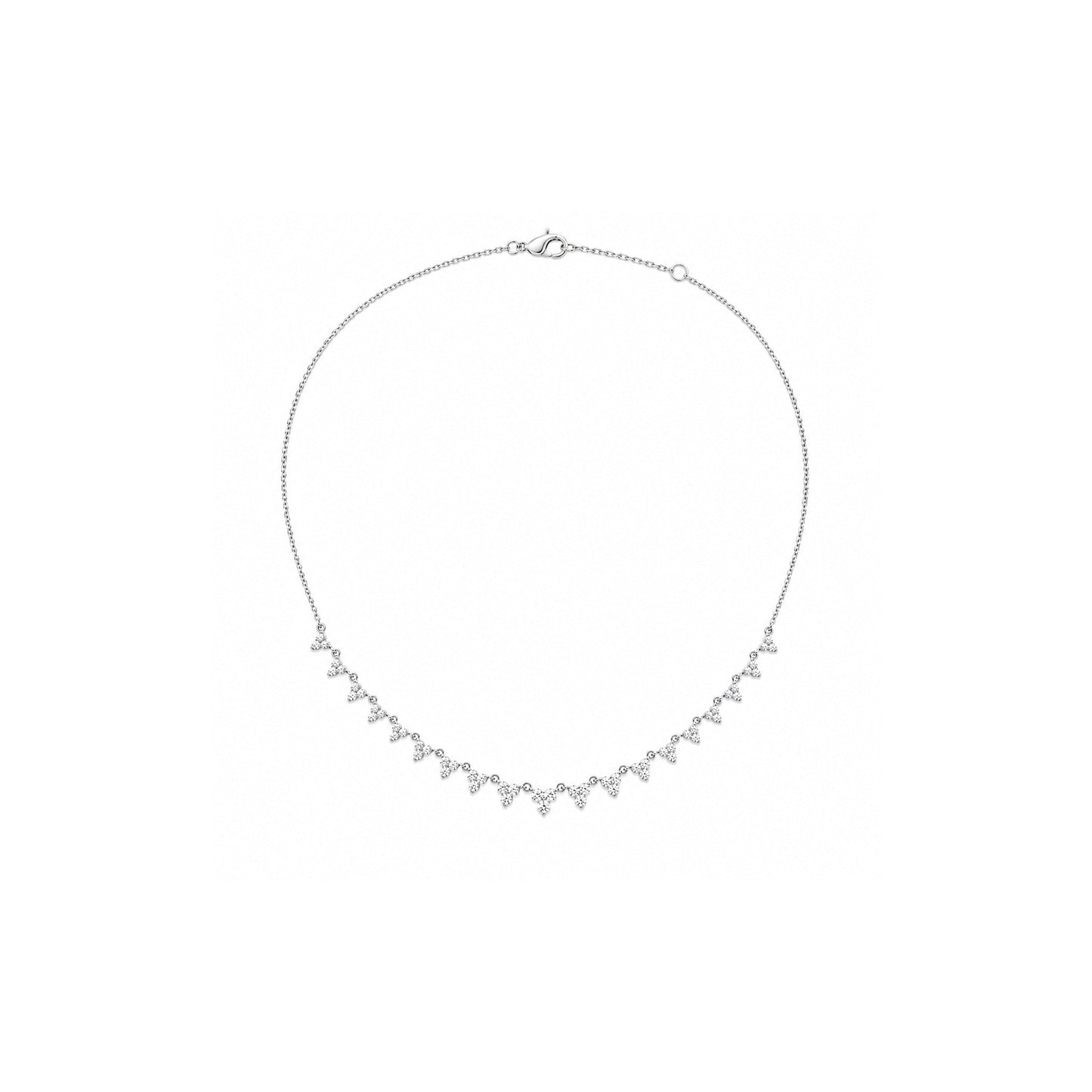 18K white-gold Long Stardust Necklace with lab-grown diamonds