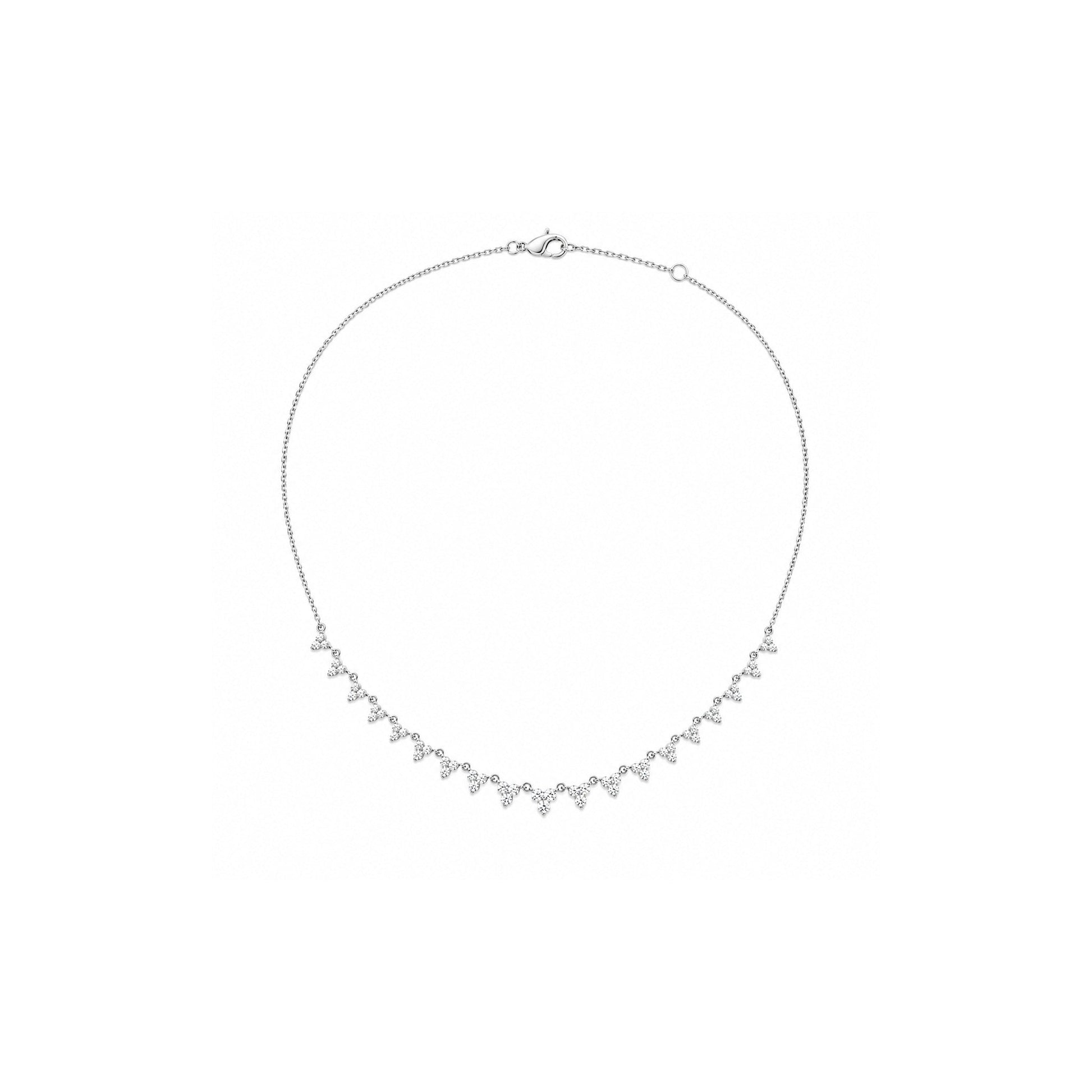 18K white-gold Long Stardust Necklace with lab-grown diamonds