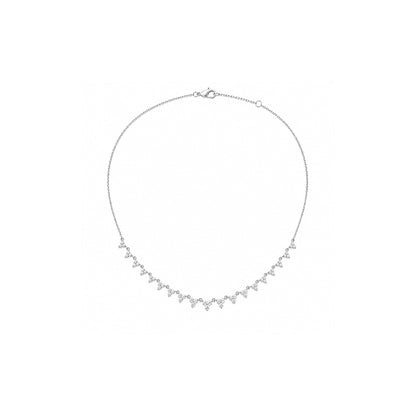 18K white-gold Long Stardust Necklace with lab-grown diamonds