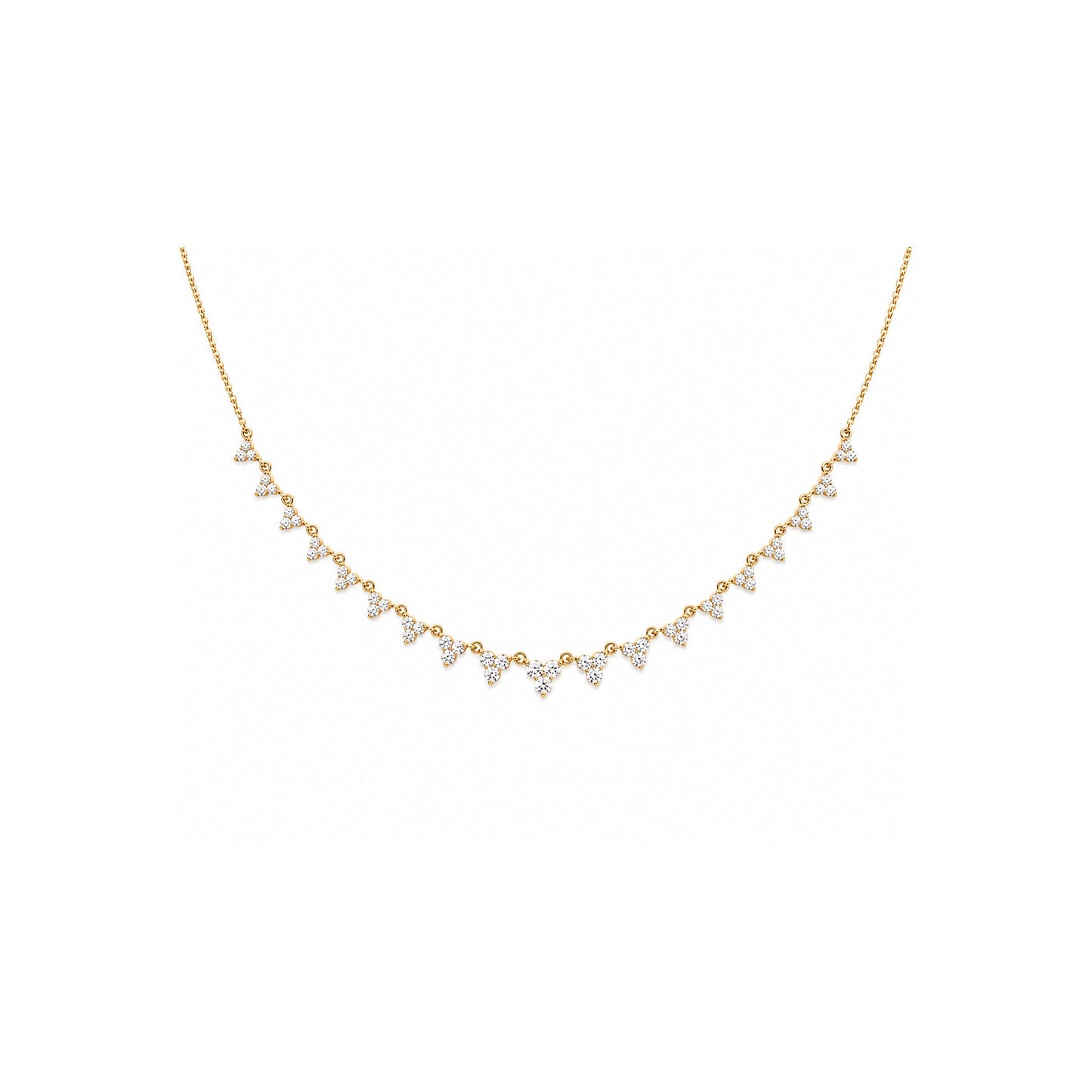 White Drop Long Stardust Necklace in 18K yellow gold alternate view