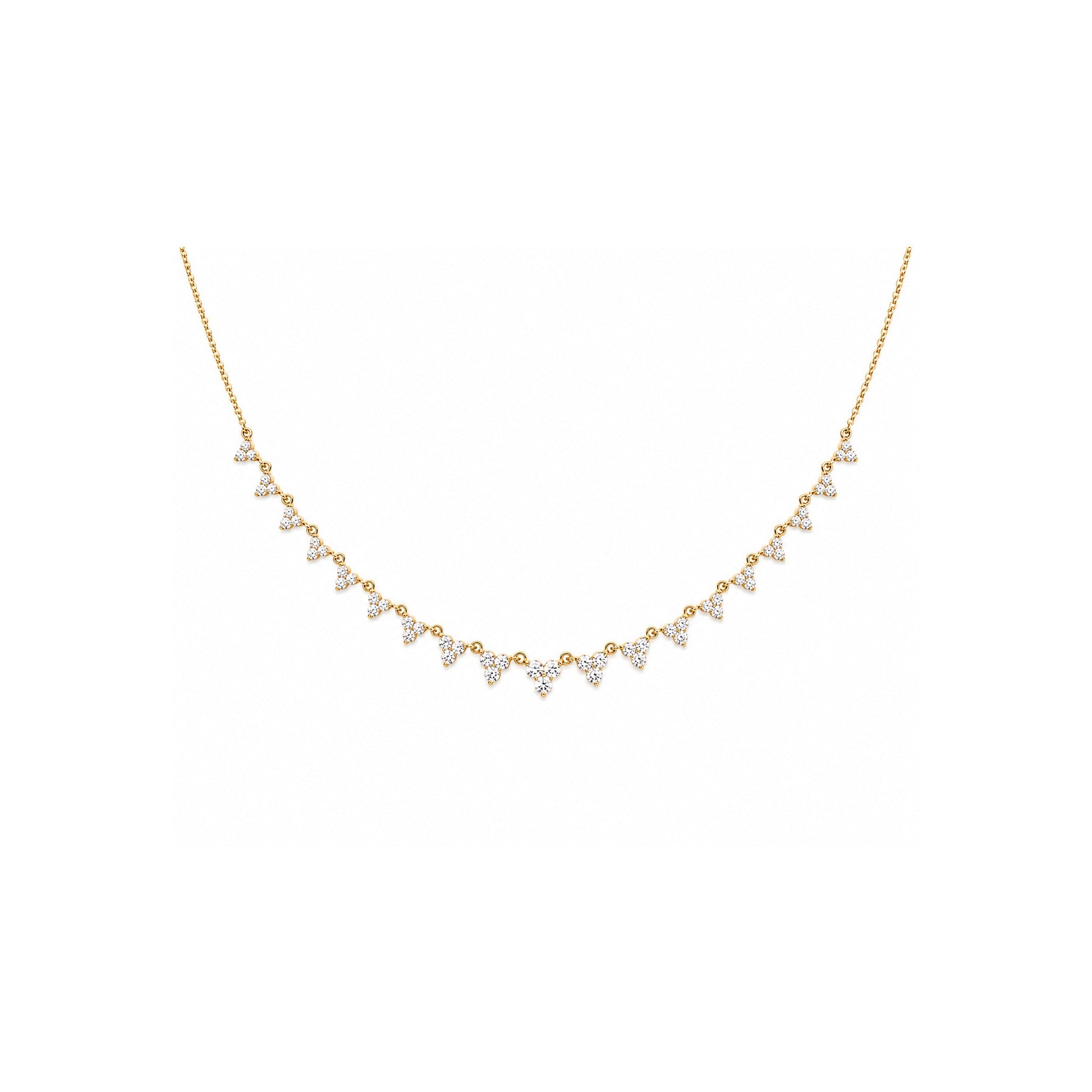 White Drop Long Stardust Necklace in 18K yellow gold alternate view