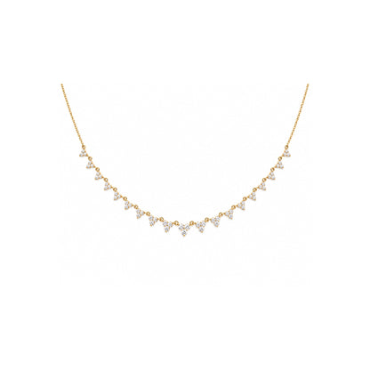White Drop Long Stardust Necklace in 18K yellow gold alternate view