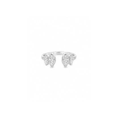 18K white-gold Marquise Open Ring with lab-grown diamonds
