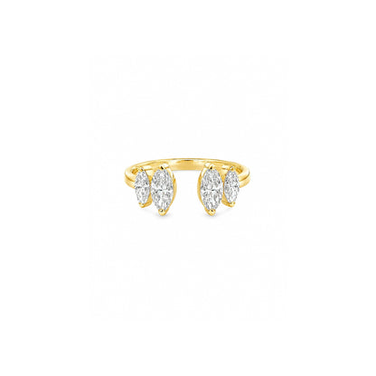 18K yellow-gold Marquise Open Ring with lab-grown diamonds